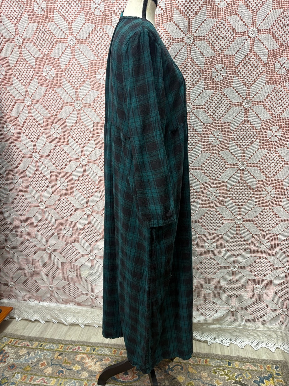 Vintage Vintage April Cornell Embroidered Plaid Maxi Dress - Picture 6 of 10